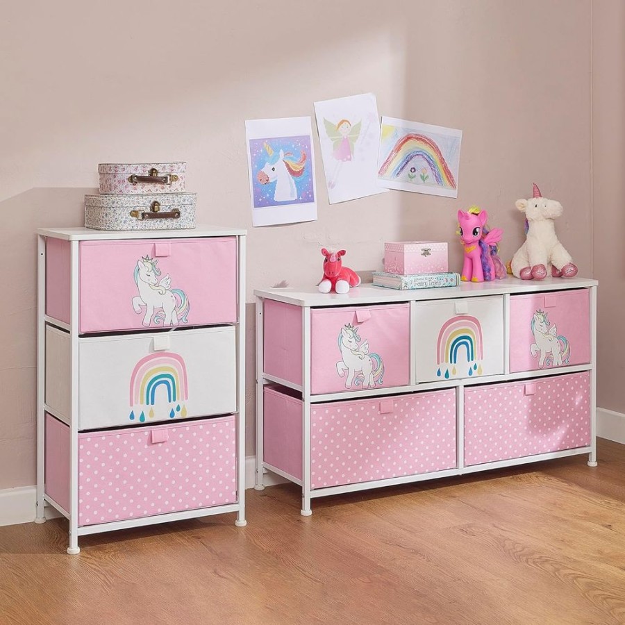 Toddler Furniture & Accessories littlehelper | Montessori Unicorn Large Toy Storage With Drawers | 1M Wide X 55Cm High | 2 Years+