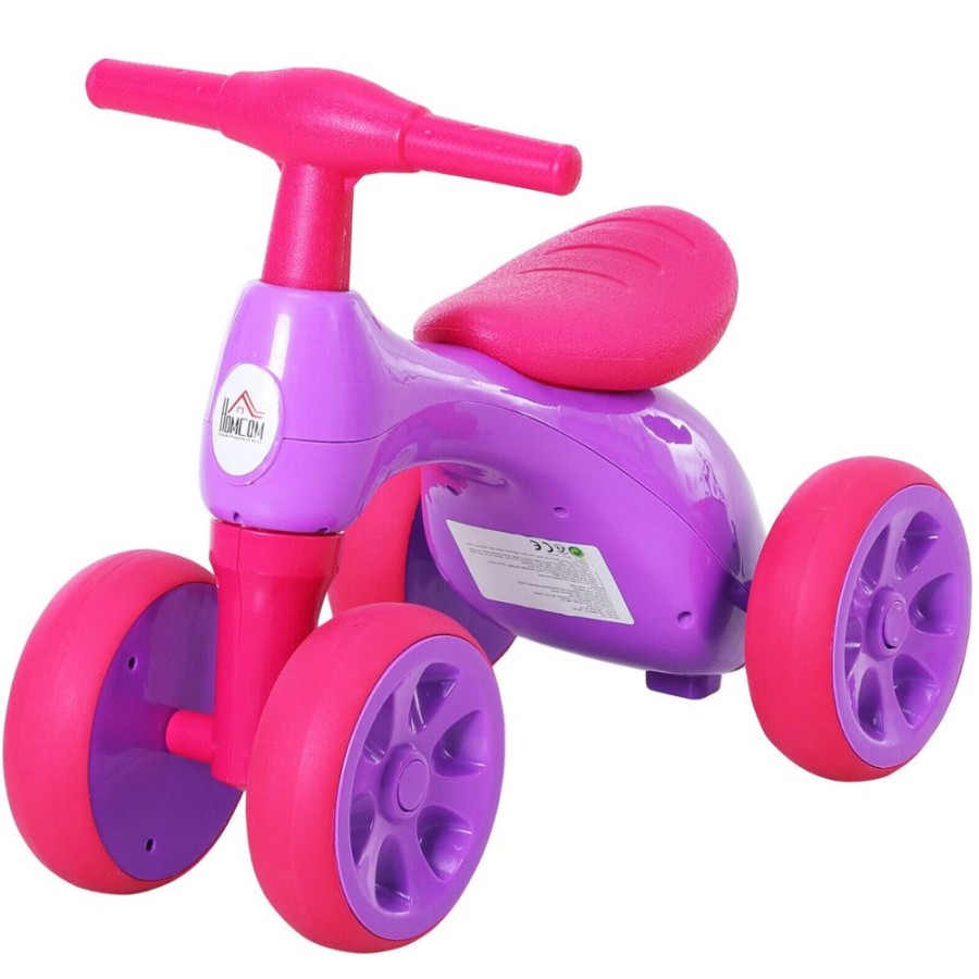 Playtime littlehelper Ride On Toys | Kids 4 Wheel Push Along Bike With Sound | Balance Bike | Storage | Pink Purple | 18-36M