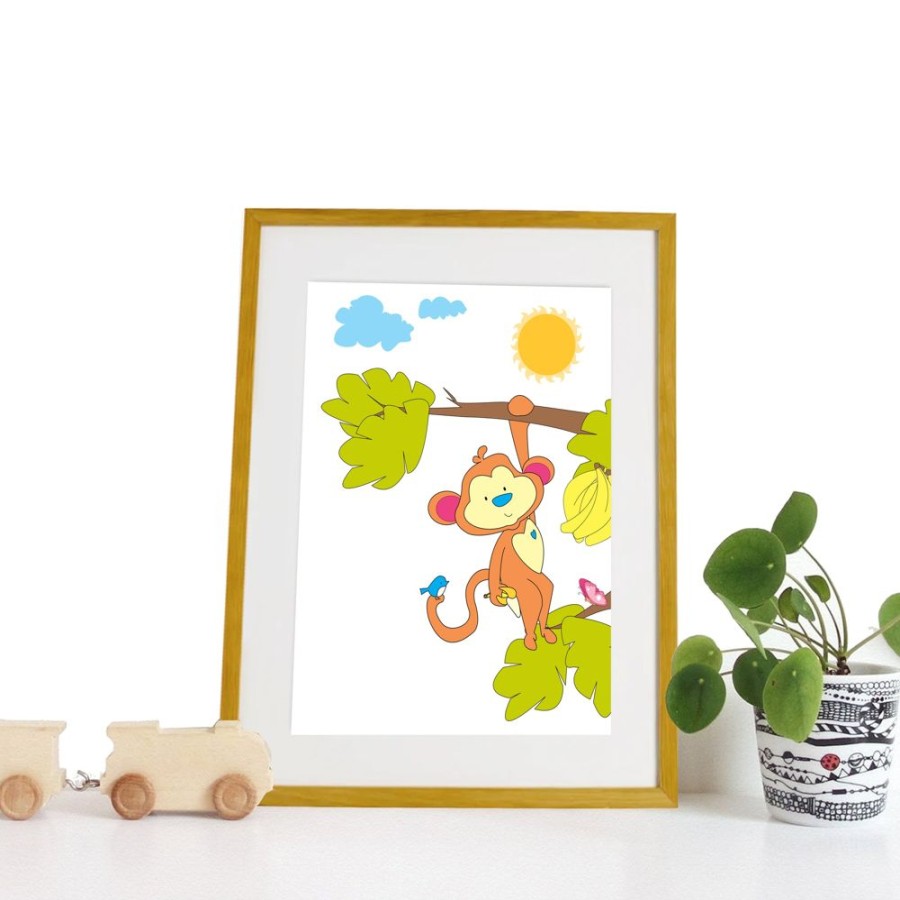 Baby & Nursery littlehelper Baby Gifts | Nursery Wall Art | Nursery Prints | Nursery Canvas - Marvin The Monkey