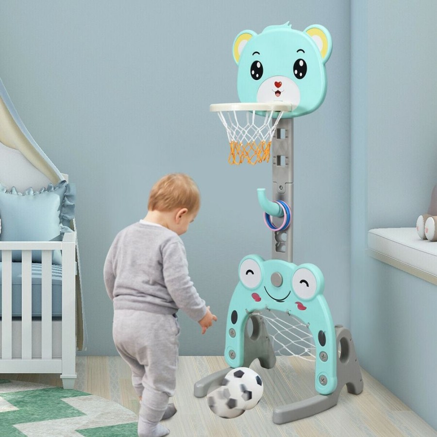 Playtime littlehelper Activity Toys | 3-In-1 Basketball Hoop Toddlers | Football Net | Ring Toss Inc. Accessories | 3 Years+