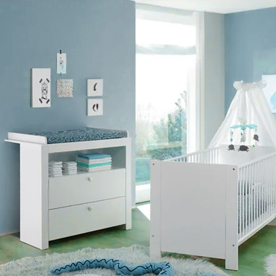 Baby & Nursery littlehelper Changing Units | Contemporary Baby Changing Unit | Storage Pocket | 2 Drawers & Removable Topper | White