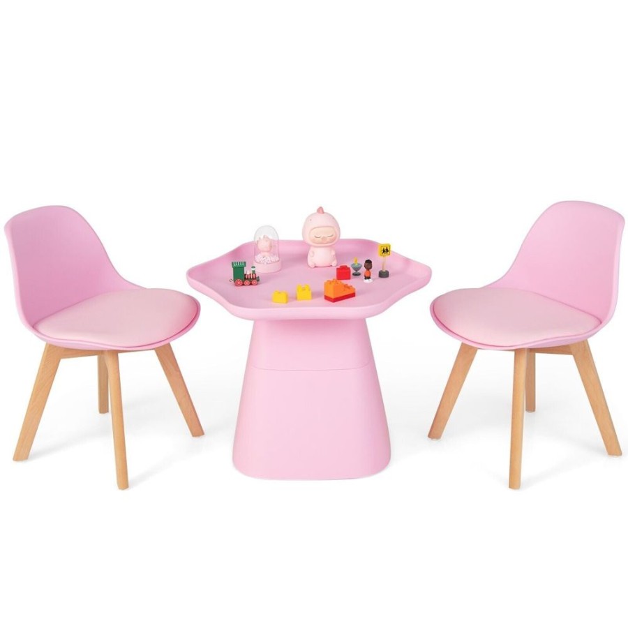 Toddler Furniture & Accessories littlehelper | 3 Pc Kids Table And 2 Chairs Set | Soft Padded And Ergonomic Seats With Backrest | Pink