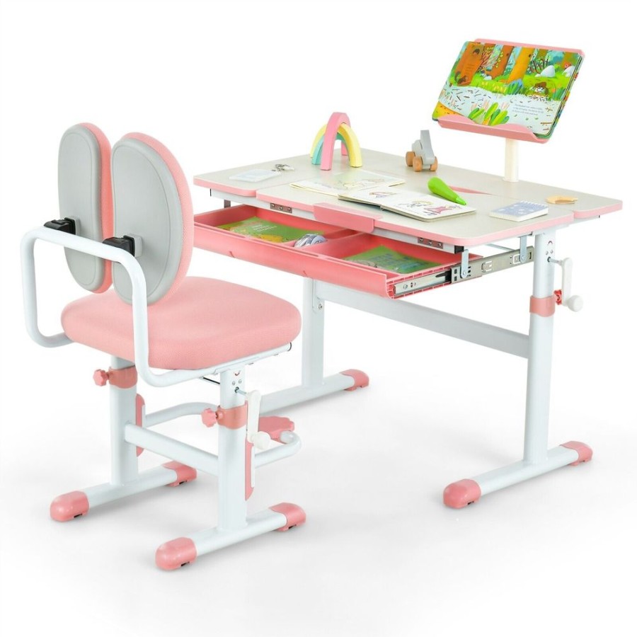 Toddler Furniture & Accessories littlehelper | Children'S Montessori Height Adjustable Tilting Study Desk & Ergonomic Chair | Pink | 3-12 Years Mo