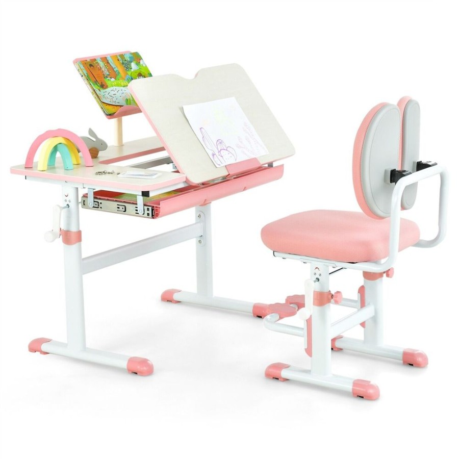 Toddler Furniture & Accessories littlehelper | Children'S Montessori Height Adjustable Tilting Study Desk & Ergonomic Chair | Pink | 3-12 Years Mo