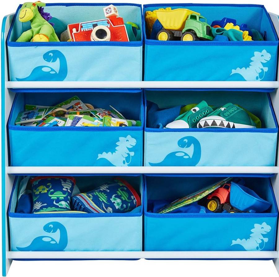 Baby & Nursery littlehelper Toy Box | Diddi Dino Kids Toy Storage Unit | 6 Bin Storage | Kids Storage Unit