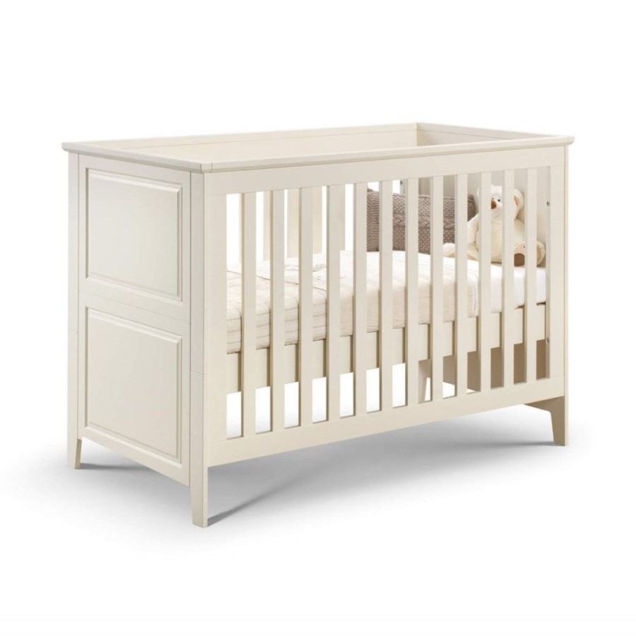 Baby & Nursery littlehelper Cot Beds | Classic Premium Quality Shaker Style Solid Pine Nursery Cot Bed | Adjustable Height Settings - Ivory White