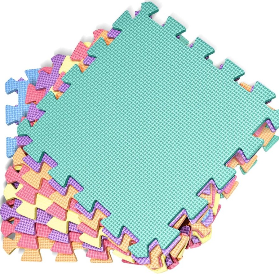 Playtime littlehelper Activity Toys | Interlocking Montessori Thick Foam Play Floor Mats | Jigsaw Mats For Baby Playpens And Playrooms | Macaroon Colours