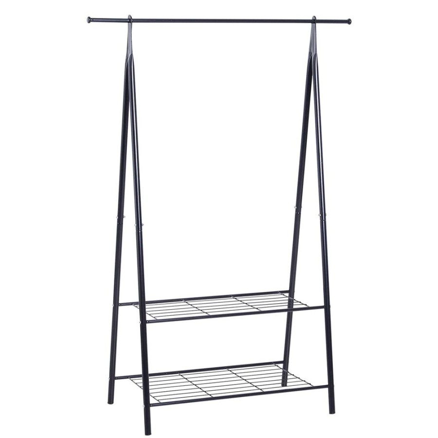 Toddler Furniture & Accessories littlehelper | Sleek Steel Dressing Rail With Shoe Rack | Charcoal Grey | 1.5M High