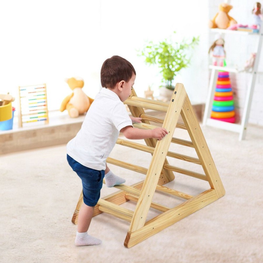 Playtime littlehelper Kids Climbing Frames | Montessori Natural Pikler Eco Pine Triangle | Wooden Toddler Climbing Frame | Indoor Climbing Frames