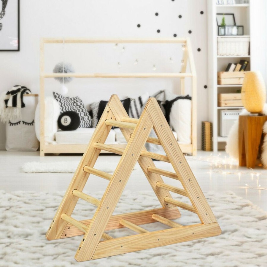 Playtime littlehelper Kids Climbing Frames | Montessori Natural Pikler Eco Pine Triangle | Wooden Toddler Climbing Frame | Indoor Climbing Frames