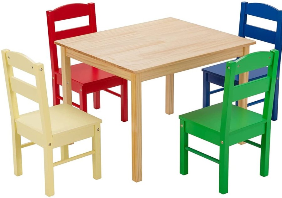 Toddler Furniture & Accessories littlehelper | Children'S Eco Wooden Table & 4 Chairs Set | New Zealand Pine | 3-8 Years