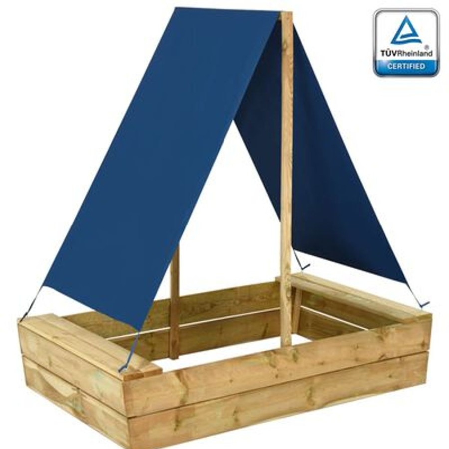 Playtime littlehelper Sand & Water Table | Heavy Duty Rot-Resistant Eco Wood Sandpit | Ship With Solid Structure & Roof | Blue | 98 X 80 X 60Cm