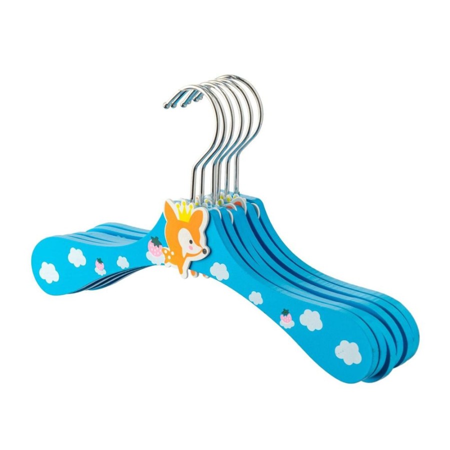 Toddler Furniture & Accessories littlehelper | Children'S Wooden Hangers | Toddler Hangers | Cute Fox | Pack Of 10 | Blue