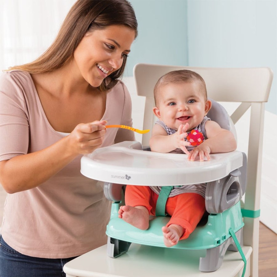 Baby & Nursery littlehelper Booster Seats | Deluxe Comfort Portable & Folding Baby Booster Seat | Feeding Seat | Grey & Teal