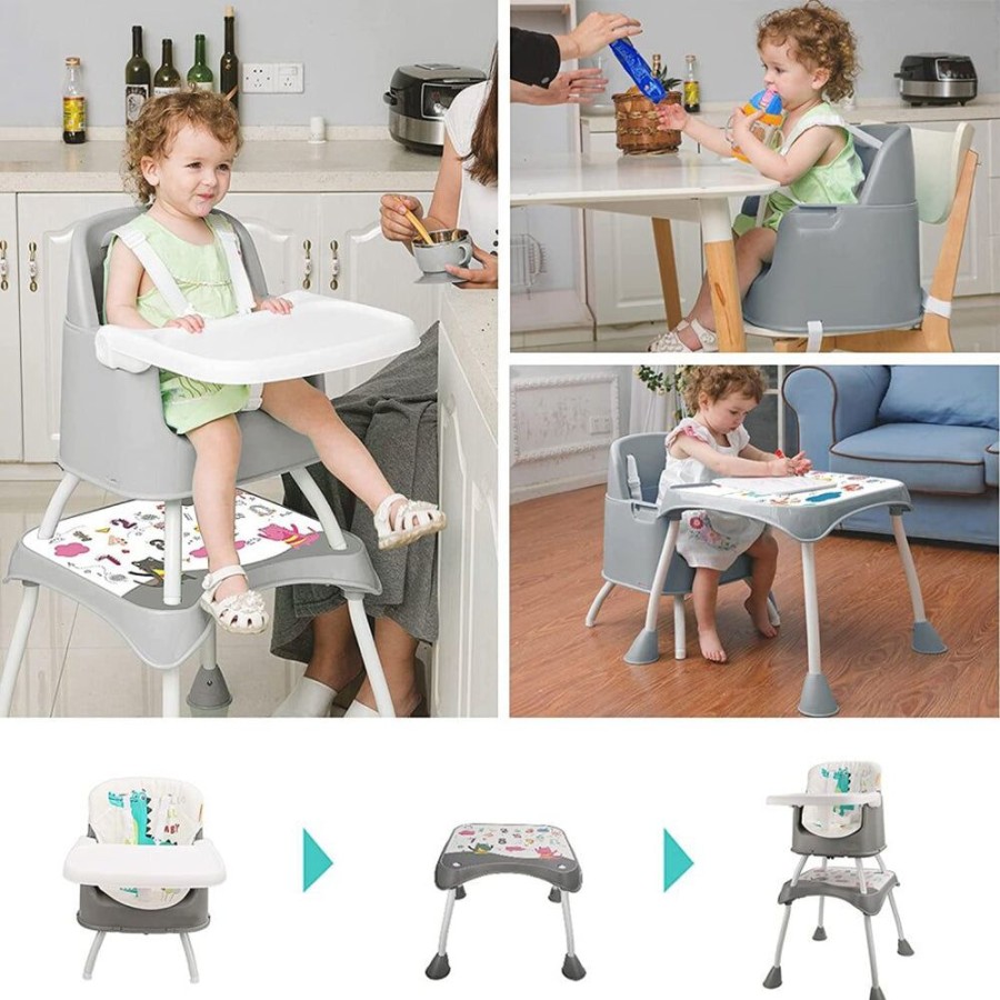 Mealtime littlehelper | 7-In-1 Multi Purpose Grow-With-Me Dinosaur High Chair & Tray | Booster Seat | Low Chair | Table & Chair Set | 6 Months - 6 Years