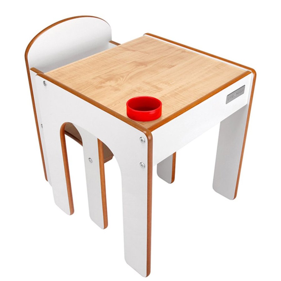 Playtime littlehelper Montessori Toys & Products | Little Helper Montessori Wooden Funstation Kids Table & Chairs Set - White