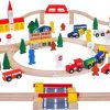 Playtime littlehelper Role Play Toys | 100 Piece Large Wooden Train Set | Design Your Own Tracks | 3 Year+