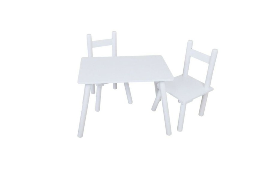 Toddler Furniture & Accessories littlehelper | Kids Contemporary White Wooden Table And Chairs Set | 3 Years+