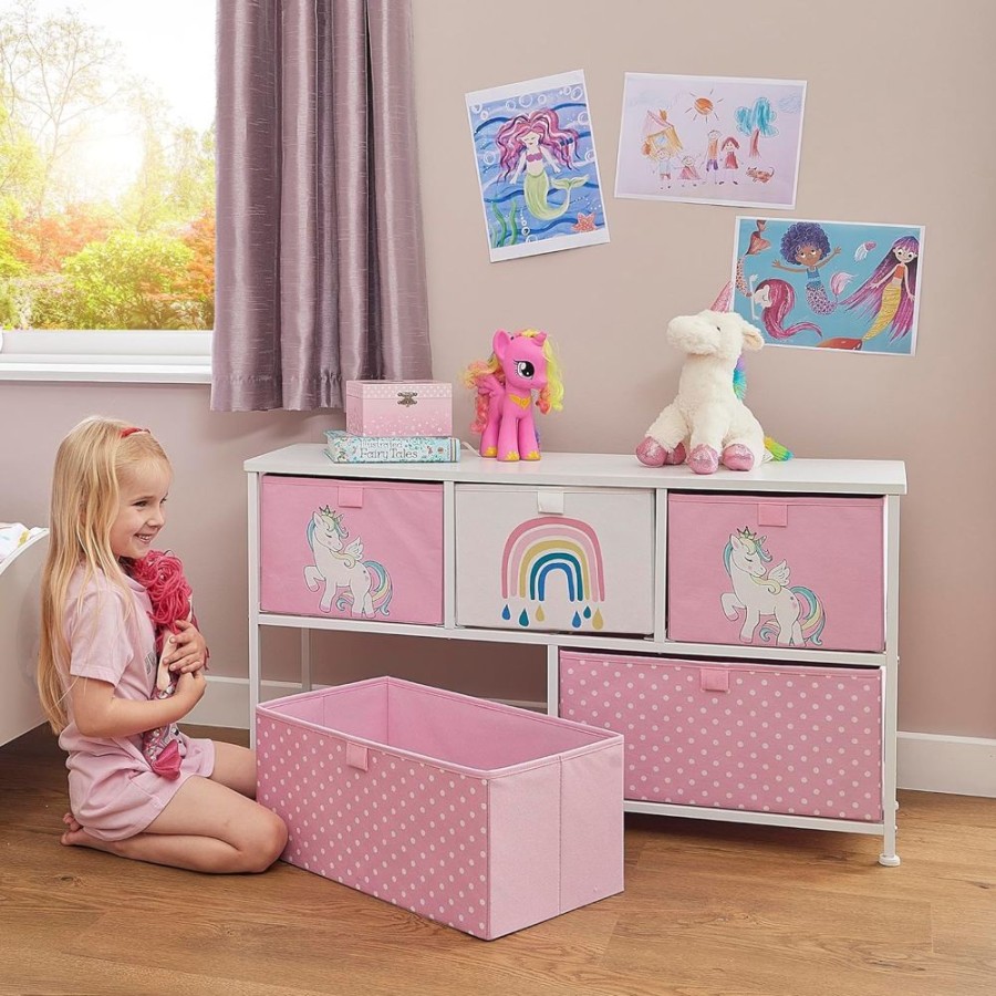 Baby & Nursery littlehelper Toy Box | Montessori Unicorn Large Toy Storage With Drawers | 1M Wide X 55Cm High | 2 Years+