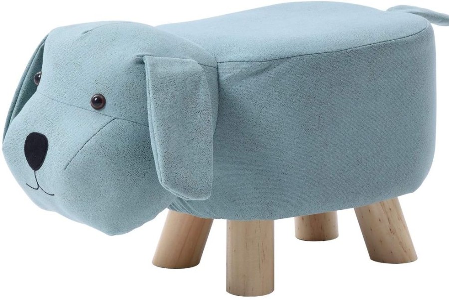 Toddler Furniture & Accessories littlehelper | Kids Super Cute & Soft Stool & Footrest | Soft Blue Dog Design