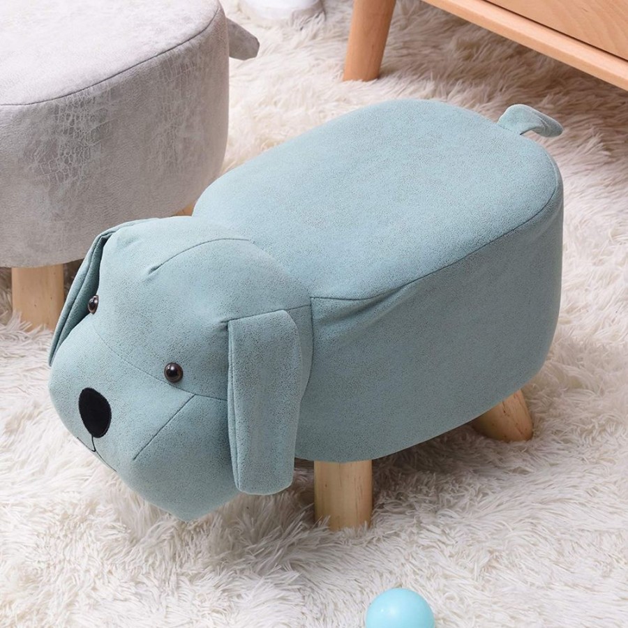 Toddler Furniture & Accessories littlehelper | Kids Super Cute & Soft Stool & Footrest | Soft Blue Dog Design