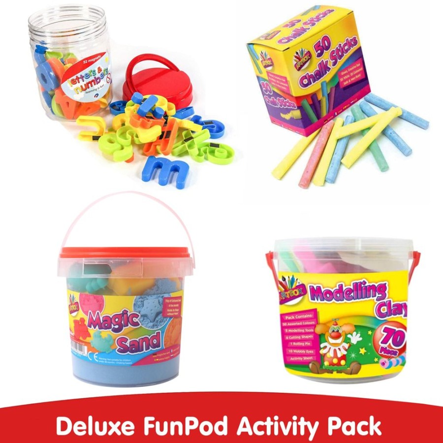 Toddler Furniture & Accessories littlehelper | Deluxe Activity Pack | 70Pc Modelling Clay | 1Kg Magic Sand | Magnetic Letters & Numbers | 50Pc Chalks