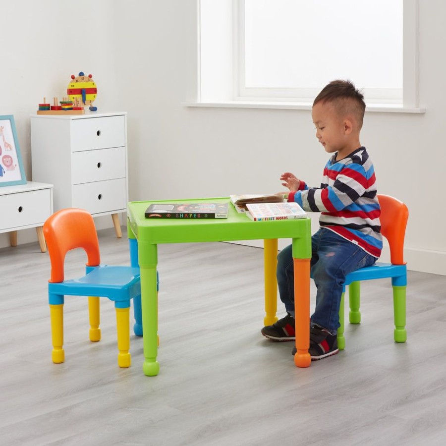 Toddler Furniture & Accessories littlehelper | Children'S Indoor & Outdoor Solid Plastic Easy Clean Table & 2 Chairs Set | Multicoloured