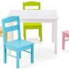 Toddler Furniture & Accessories littlehelper | Children'S Eco White Wooden Table & 4 Chairs Set | New Zealand Pine | 3-8 Years