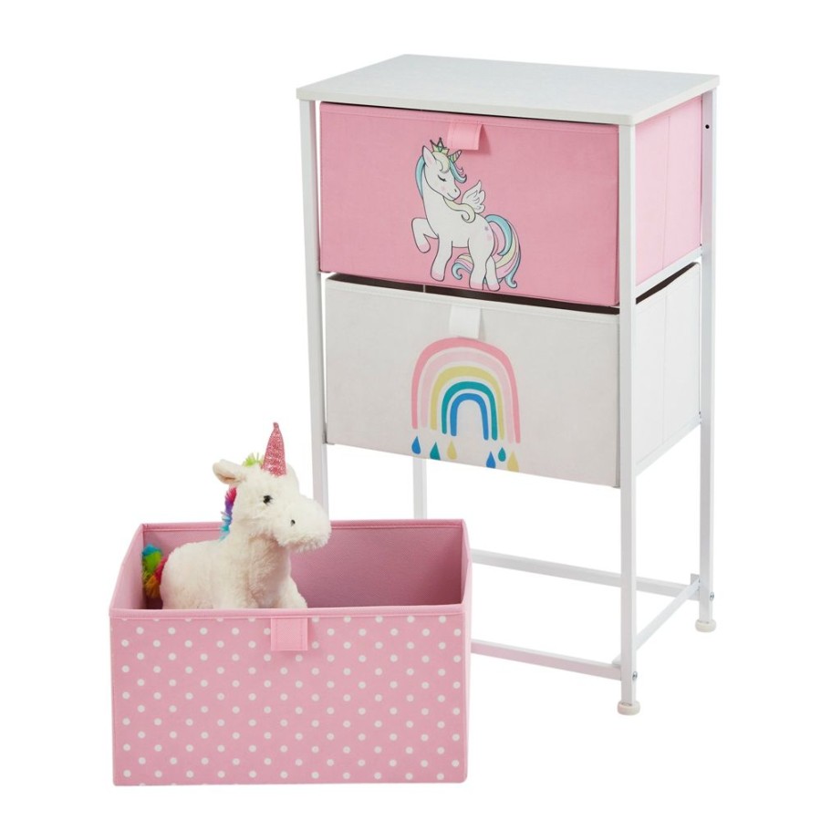 Playtime littlehelper Montessori Toys & Products | Montessori Unicorn Toy Storage With Drawers | Children'S Bedside Table | 73 X 45 X 30Cm