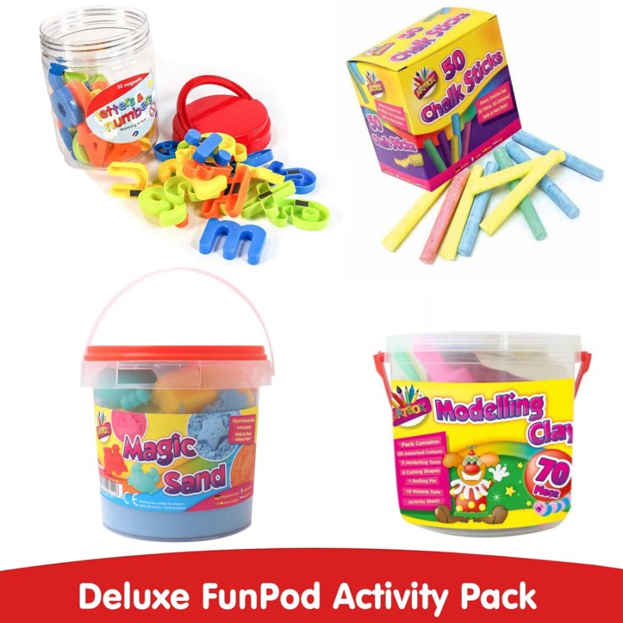 Toddler Furniture & Accessories littlehelper | Deluxe Activity Pack | 70Pc Modelling Clay | 1Kg Magic Sand | Magnetic Letters & Numbers | 50Pc Chalks