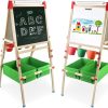 Toddler Furniture & Accessories littlehelper | Deluxe Height Adjustable Kids Eco-Pine Easel | Blackboard Magnetic Whiteboard With 30 Pc Accessory Kit | Storage | 3-10 Years