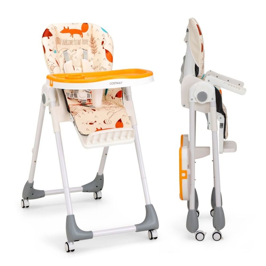 Mealtime littlehelper | Folding & Reclining Fox Baby High Chair | Low Chair | 3 Recline Positions | Locking Wheels