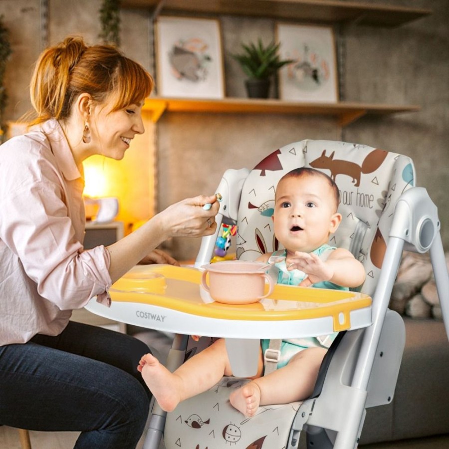 Mealtime littlehelper | Folding & Reclining Fox Baby High Chair | Low Chair | 3 Recline Positions | Locking Wheels