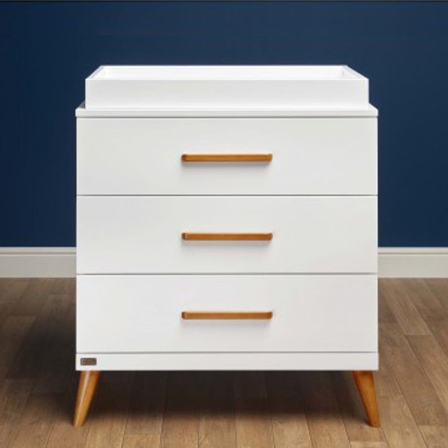 Baby & Nursery littlehelper Changing Units | Modern Contemporary Dresser | Baby Changing Unit | Optic White & Corkscrew Pine