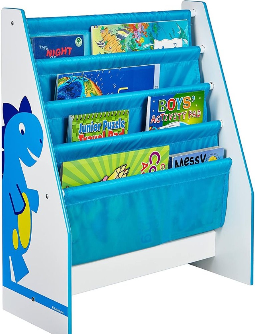 Toddler Furniture & Accessories littlehelper | Diddi Dino Kids Bookcase | Sling Bookcase | Storage With Deep Canvas Pockets