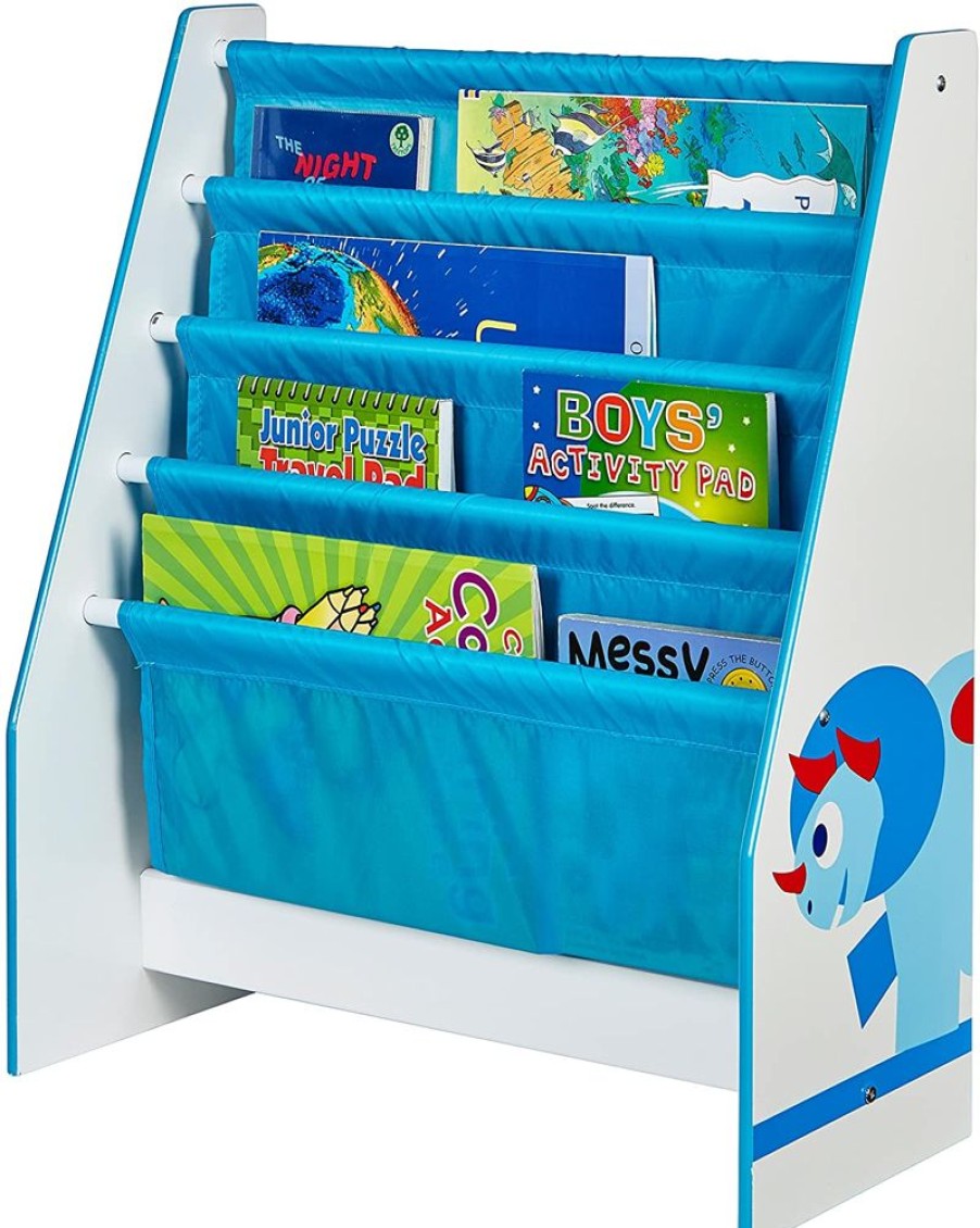 Toddler Furniture & Accessories littlehelper | Diddi Dino Kids Bookcase | Sling Bookcase | Storage With Deep Canvas Pockets