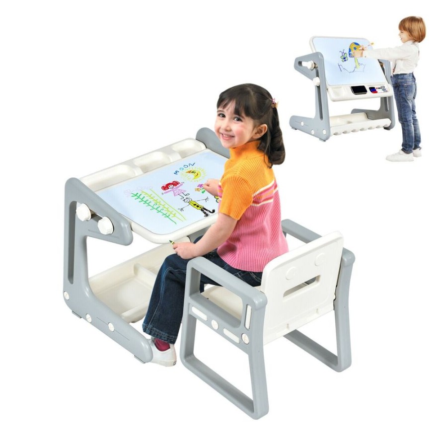 Toddler Furniture & Accessories littlehelper | Children'S 4-In-1 Table & Chair | Height Adjustable Easel Whiteboard | Dry Wipe & Magnetic | Storage | 3 Years+