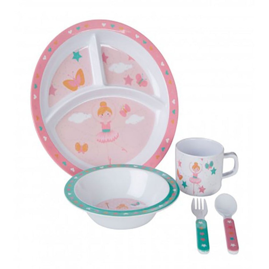 Mealtime littlehelper | Scratch Resistant Baby & Toddler Feeding Set | 5 Piece Set | Bella The Ballerina