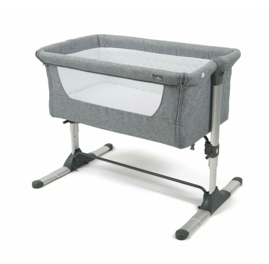 Baby & Nursery littlehelper Travel Cots | Adjustable Height | Next-To-Me Baby Crib | Travel Cot With Mattress | Warm Grey