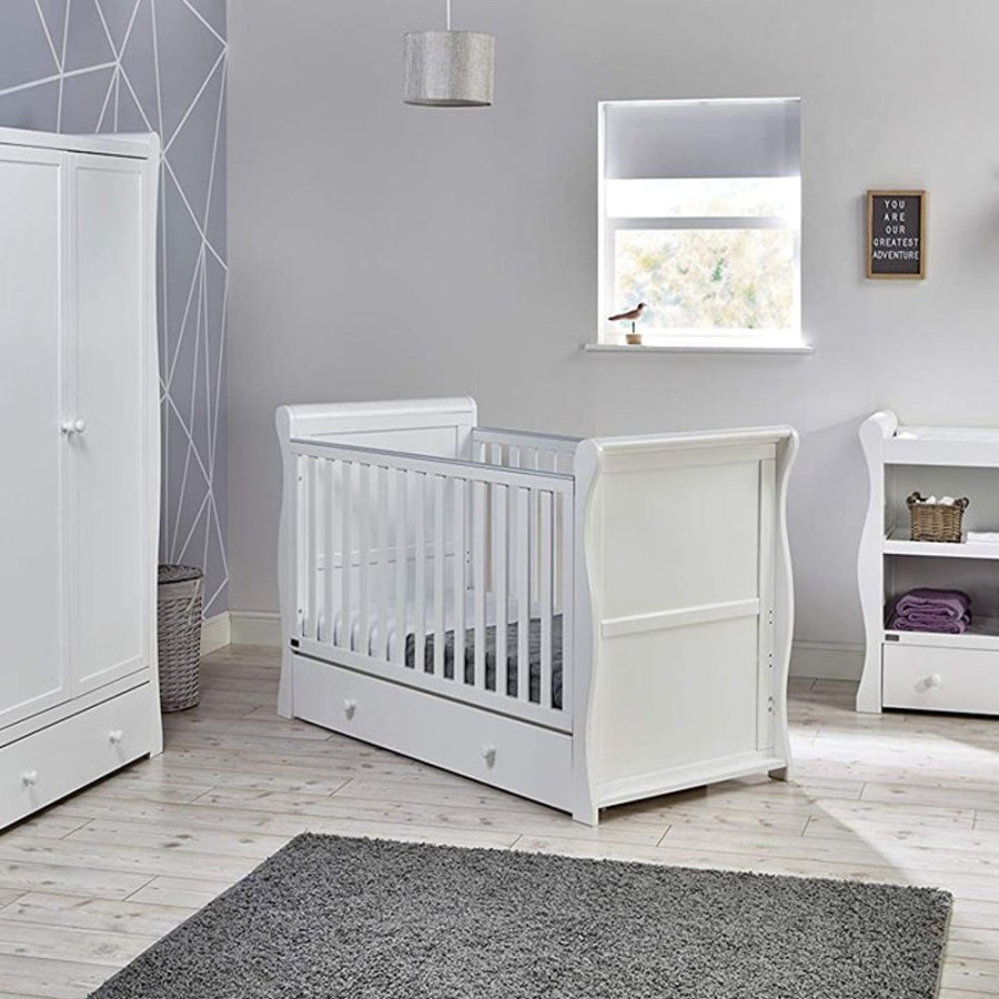 Baby & Nursery littlehelper Cot Beds | Willow Cot Bed With Drawers | Wooden Daybed | Toddler Bed | Pearl White