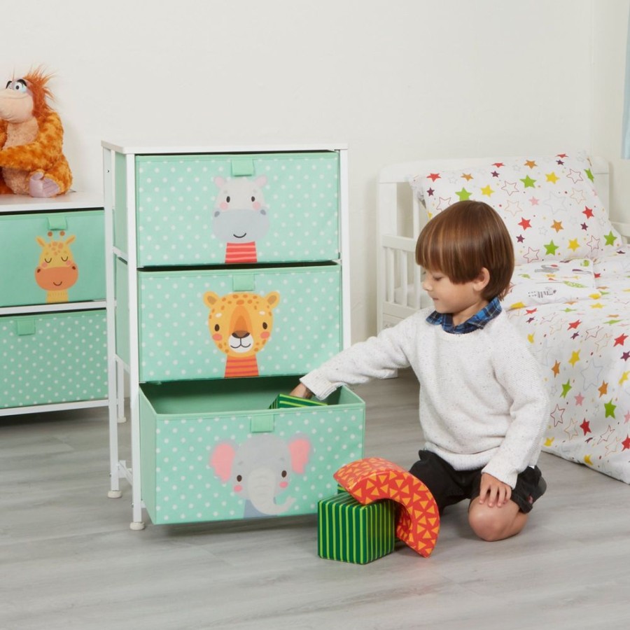 Playtime littlehelper Montessori Toys & Products | Montessori Jungle Safari Toy Storage With Drawers | Children'S Bedside Table | 73 X 45 X 30Cm