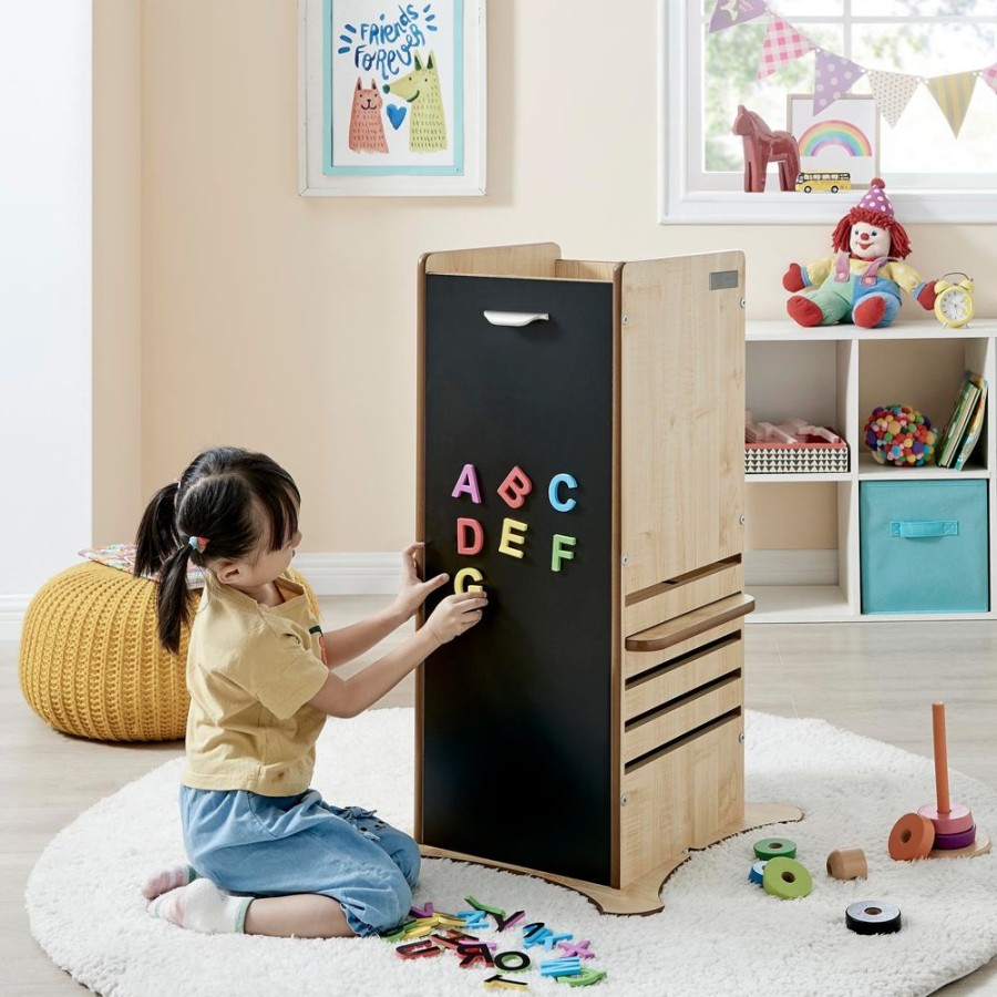 Playtime littlehelper Montessori Toys & Products | The Original Kitchen Helper | Little Helper Montessori 3-In-1 Funpod Learning Tower | Magnetic & Chalkboard Side Panels