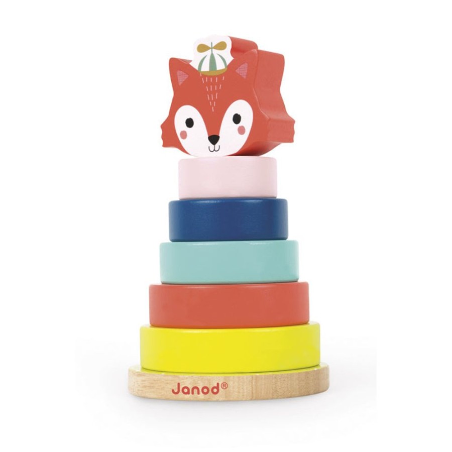 Baby & Nursery littlehelper Toys | 7 Piece Luxury Eco-Friendly Wooden Stacking Toy | My Friend Fox | Toys 1 Year Old | 12M+