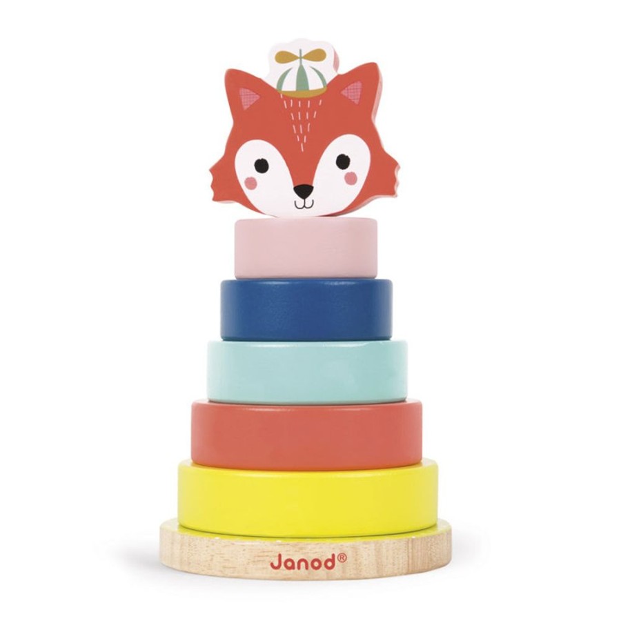 Baby & Nursery littlehelper Toys | 7 Piece Luxury Eco-Friendly Wooden Stacking Toy | My Friend Fox | Toys 1 Year Old | 12M+