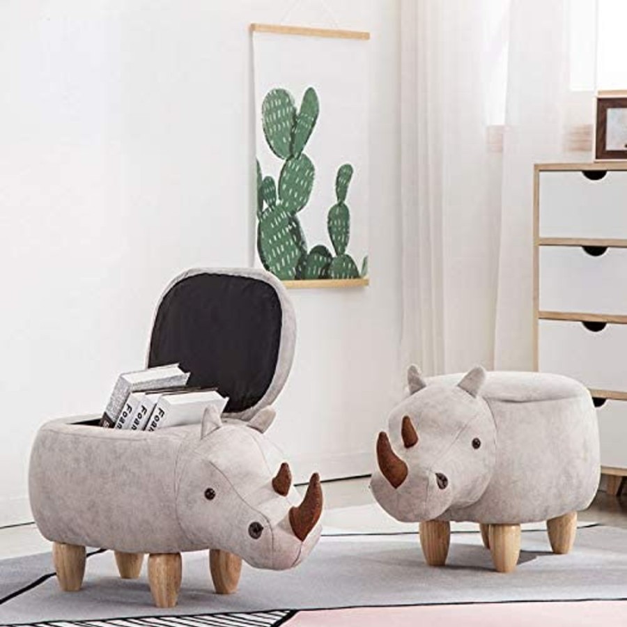 Toddler Furniture & Accessories littlehelper | Kids 4-In-1 Stool, Storage Box, Footrest & Seat | Toy Box | Super Cute Rhino Design