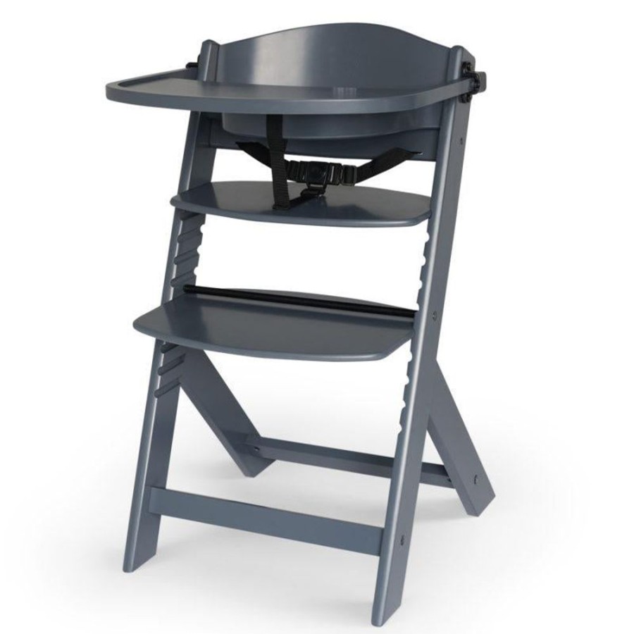 Mealtime littlehelper | Grow-With-Me Modern Eco-Wooden Highchair & Tray | Height Adjustable | Desk Chair | Slate Grey | 6M - 10 Years