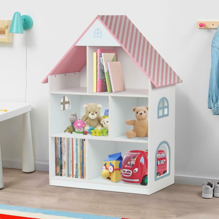 Playtime littlehelper Montessori Toys & Products | Charming 3 Storey Montessori Dolls House & Bookcase | Toy Storage | 1.06M High