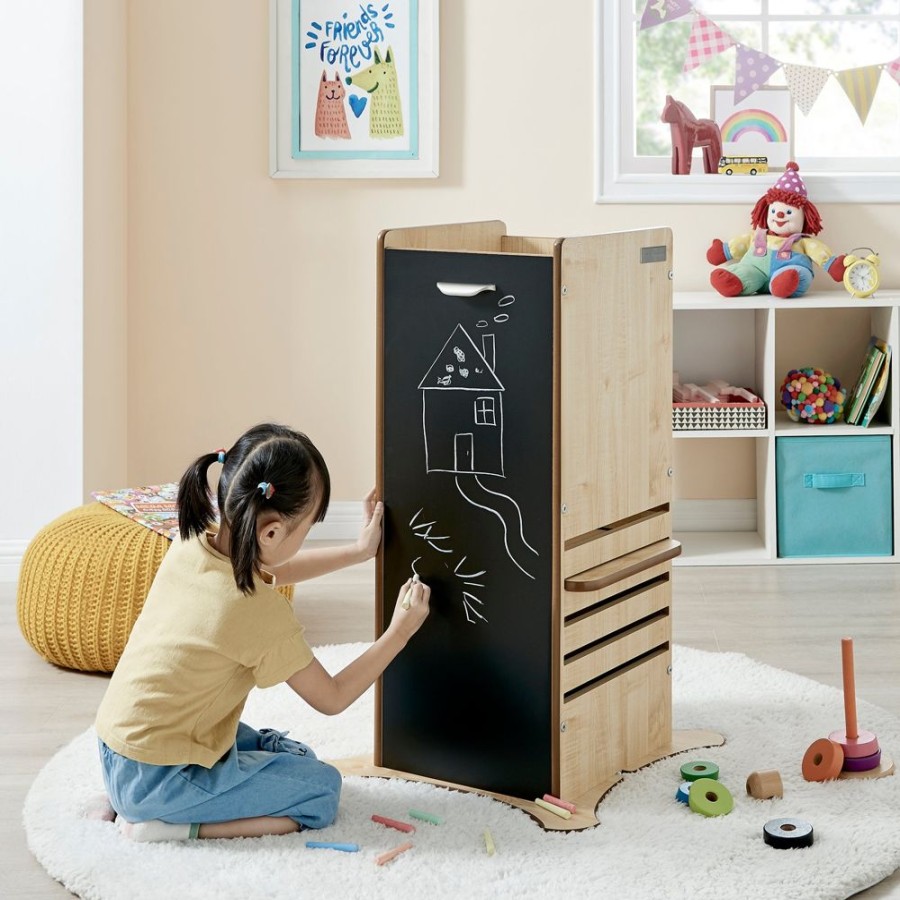 Safety littlehelper | The Original Kitchen Helper | Little Helper Montessori 3-In-1 Funpod Learning Tower | Magnetic & Chalkboard Side Panels