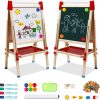 Playtime littlehelper | 3-In-1 Eco Conscious Wood Height Adjustable Easel | Whiteboard | Blackboard Double Easel