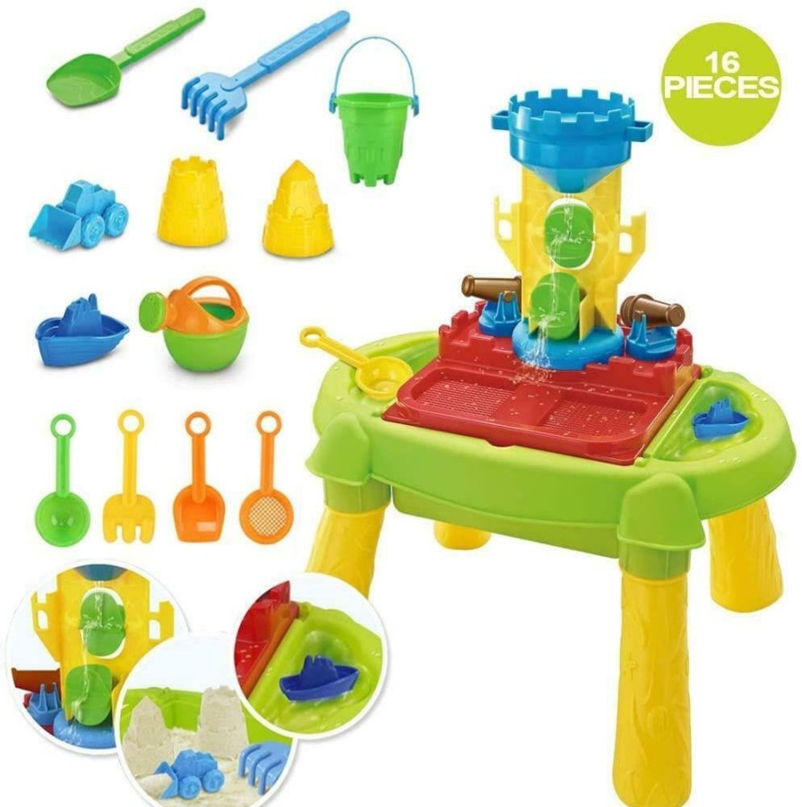 Playtime littlehelper Activity Toys | 2-In-1 Sand & Water Table | 16 Piece Accessory Kit With Water Wheel | Kids Sand Pit | 3 Years+